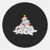 Lar Bear Christmas Tree Funny Animal Christmas Lar Ronde Sticker (Voorkant)