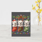 Lar Bear In Christmas Socks Lights Lar Bear Xmas  Kaart (Gele Bloem)