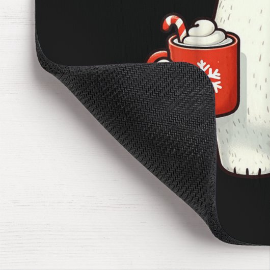 Lar Bear Santa Hat Christmas Holiday Xmas Coffee C Muismat (Hoek)