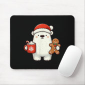 Lar Bear Santa Hat Christmas Holiday Xmas Coffee C Muismat (Met muis)