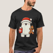 Lar Bear Santa Hat Christmas Holiday Xmas Coffee C T-shirt (Voorkant)