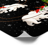 Lar Beer Kerstman Sleigh Vliegend Grappig Magisch Poster (Hoek)