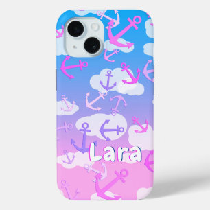 Lara - aangepaste naam Sjabloon, Schattigee drijve iPhone 15 Case