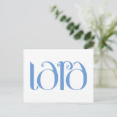 Lara blauw Briefkaart (Staand voorkant)