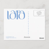 Lara blauw Briefkaart (Achterkant)