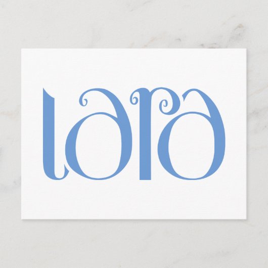 Lara blauw Briefkaart (Voorkant)