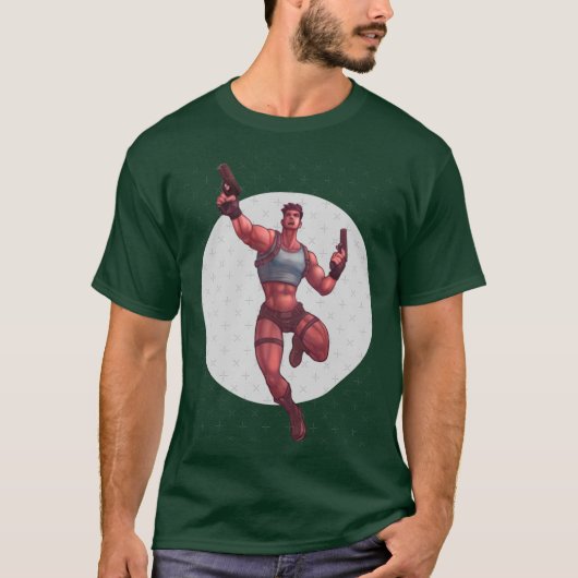 Lara Croft Gender Bender Fanart grappig T-shirt (Voorkant)