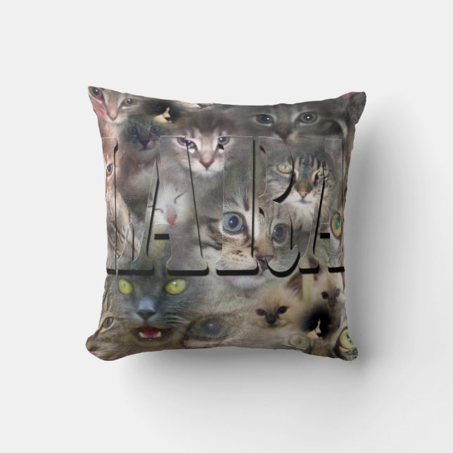 Lara-naam met katten, kussen (Voorkant)