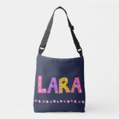 Lara name bloemen L monogram Crossbody Tas (Voorkant)