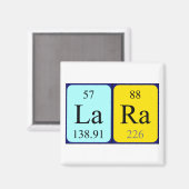 Lara periodieke tabel naam magneet (Voorkant / Achterkant)