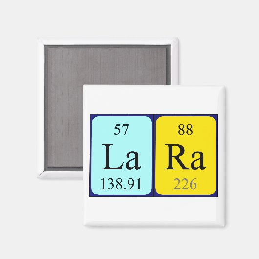 Lara periodieke tabel naam magneet (Voorkant / Achterkant)