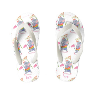 Lara - Rainbow Hippo Happiness - Kinder Teenslippe Kinder Teenslippers