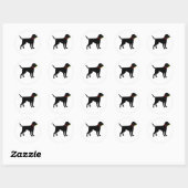 Larador Fetch, Black Lab play ball Ronde Sticker (Vel)