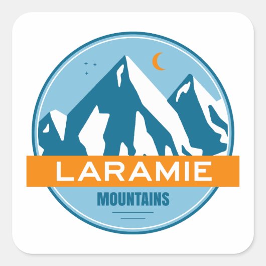 Laramie Mountains Wyoming sterren maan Vierkante Sticker (Voorkant)