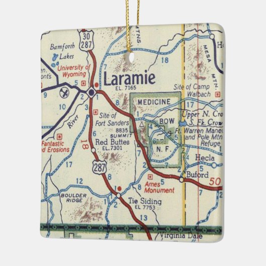Laramie WY kaart Keramisch Ornament (Links)