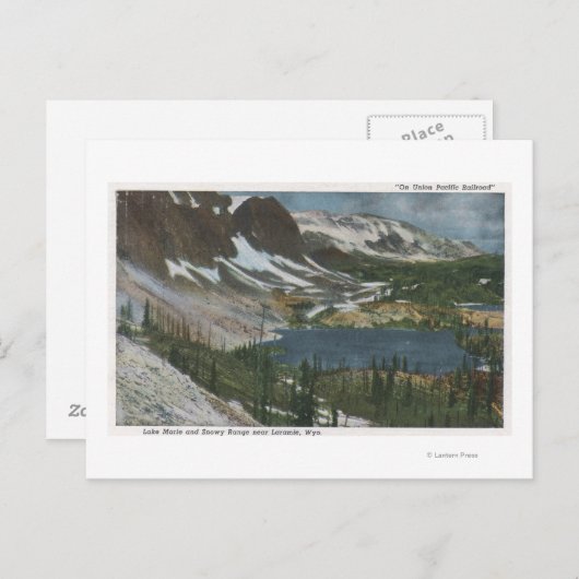 Laramie, WY - Marie- en Snowy-meer op Unio Briefkaart (Voorkant / Achterkant)