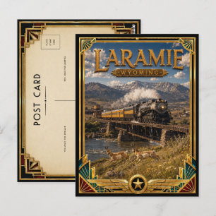 Laramie Wyoming Vintage Art Deco Gouden Tijdperk Briefkaart