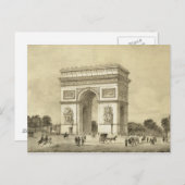 L'Arc de Triomphe, Parijs, gegraveerd door Auguste Briefkaart (Voorkant / Achterkant)