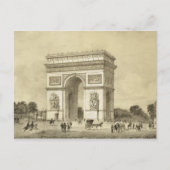 L'Arc de Triomphe, Parijs, gegraveerd door Auguste Briefkaart (Voorkant)