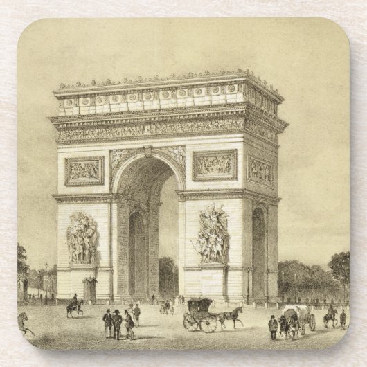L'Arc de Triomphe, Parijs, gegraveerd door Auguste Drankjes Onderzetter (Voorkant)