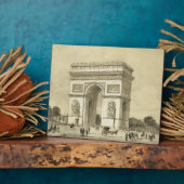 L'Arc de Triomphe, Parijs, gegraveerd door Auguste Fotoplaat (Zijkant)