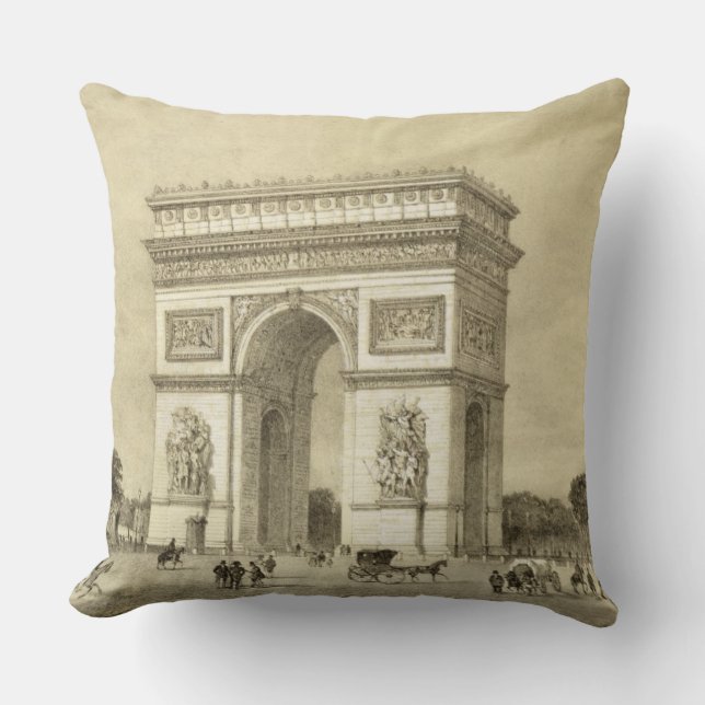 L'Arc de Triomphe, Parijs, gegraveerd door Auguste Kussen (Voorkant)