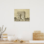 L'Arc de Triomphe, Parijs, gegraveerd door Auguste Poster (Keuken)