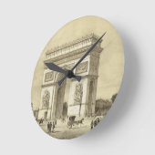 L'Arc de Triomphe, Parijs, gegraveerd door Auguste Ronde Klok (Hoek)