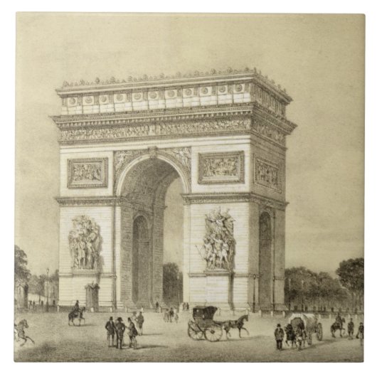 L'Arc de Triomphe, Parijs, gegraveerd door Auguste Tegeltje (Voorkant)
