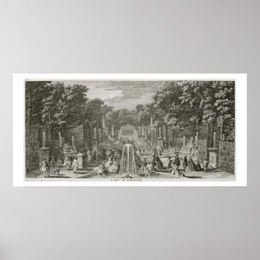L'Arc de Triomphe, Versailles (graving) Poster (Voorkant)