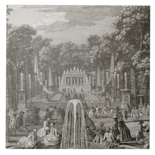 L'Arc de Triomphe, Versailles (graving) Tegeltje (Voorkant)