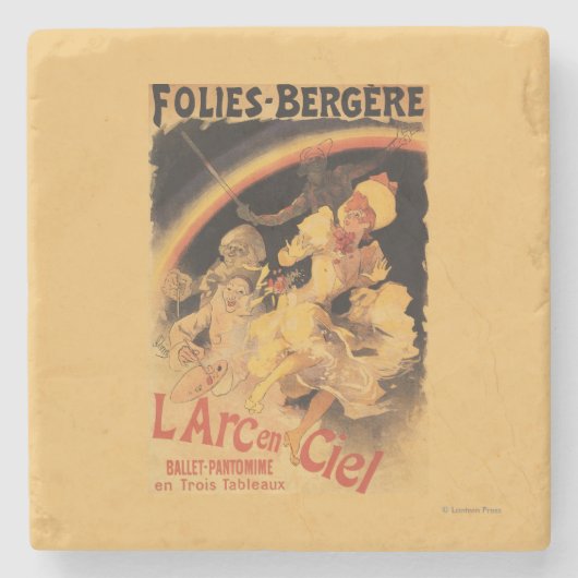L'Arc-en-Ciel Ballet bij Folies-Bergere Stenen Onderzetter (Voorkant)
