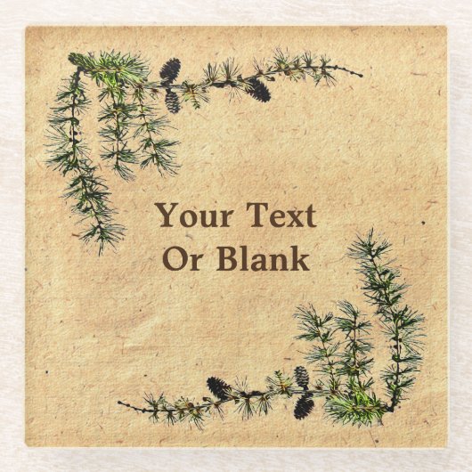 Larch Branches Glazen Onderzetter (Voorkant)