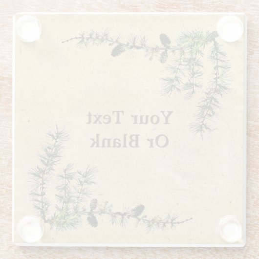 Larch Branches Glazen Onderzetter (Achterkant)