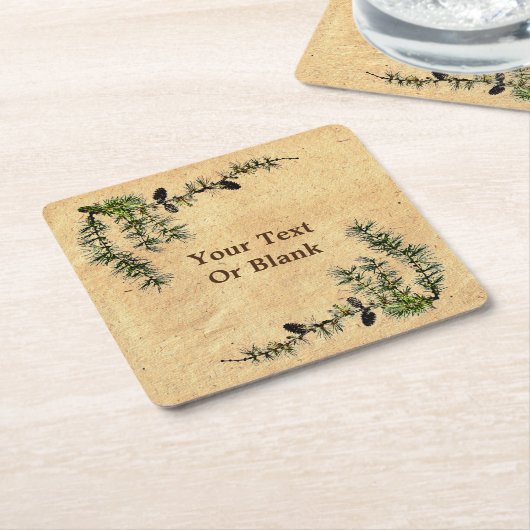 Larch Branches Kartonnen Onderzetters (Schuin)