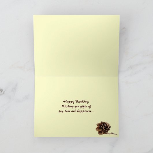 Larch Cone Birthday Kaart (Binnen)