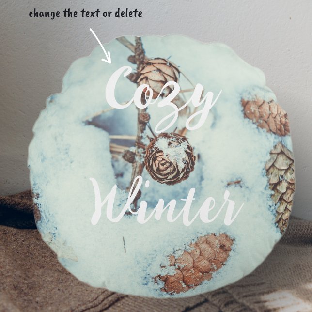 Larch kegels op de verse blauwe sneeuw rond kussen (Creator heeft geüpload)