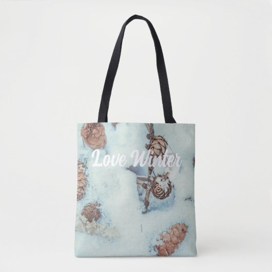 Larch kegels op de verse blauwe sneeuw tote bag (Voorkant)