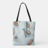 Larch kegels op de verse blauwe sneeuw tote bag (Achterkant)