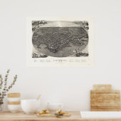 Larchmont New York 1904 Antiek Panorama Poster (Keuken)