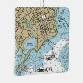 Larchmont NY Chart Keramisch Ornament (Rechts)