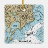 Larchmont NY Chart Keramisch Ornament (Voorkant)