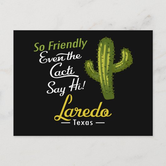 Laredo Cactus Funny Retro Briefkaart (Voorkant)