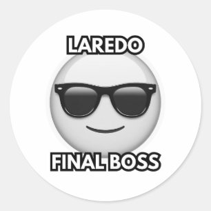 Laredo Eindbaas Cool Emoji Ronde Sticker