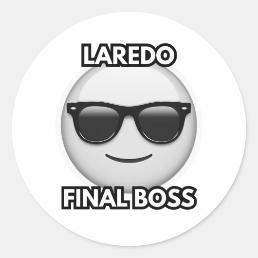 Laredo Eindbaas Cool Emoji Ronde Sticker (Voorkant)