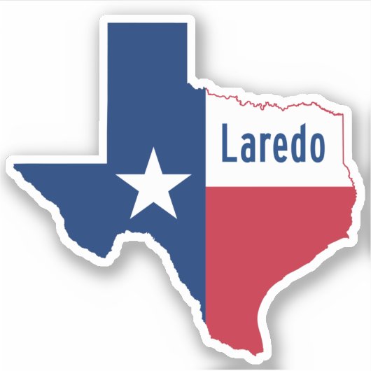 Laredo Texaanse vlag Sticker (Voorkant)