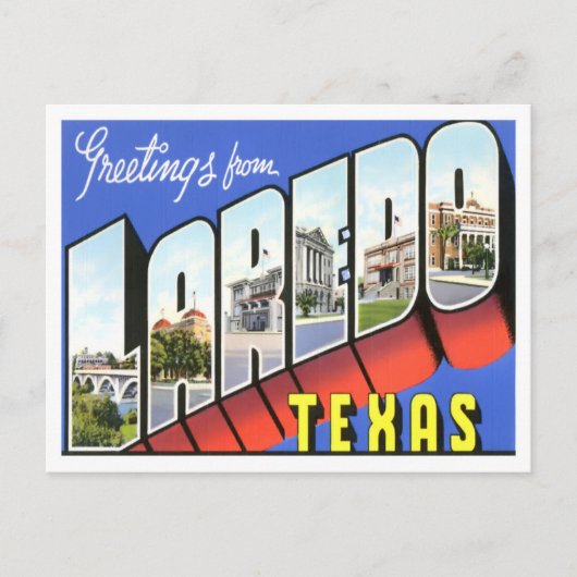 Laredo, Texas  Big Letters Briefkaart (Voorkant)