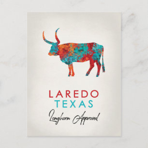 Laredo Texas Color Longhorn Briefkaart