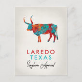 Laredo Texas Color Longhorn Briefkaart (Voorkant)
