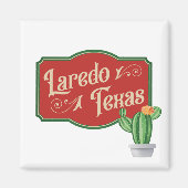 Laredo, Texas met stekelige perencactussen Magneet (Voorkant)